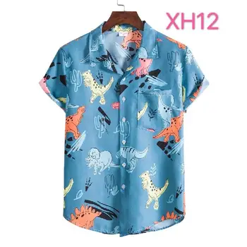2021 Vasaros Atspausdinta Marškinėliai Vyrams Medvilnės Atsitiktinis Kvėpuojantis Trumpas Rankovės Streetwear Havajų Marškinėliai Laisvalaikio Prekės Camisa Masculina