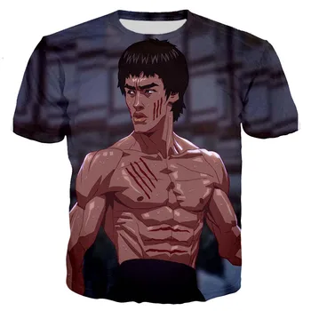 2021 Vasaros Naują Stilių Bruce Lee Naujas Mados Cool 3D Spausdinimo Vyrų Viršuje Nacionalinis Didvyris Gatvės Stiliaus marškinėliai vientisas Viršuje Sweatshi