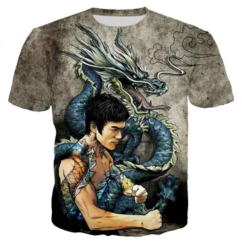 2021 Vasaros Naują Stilių Bruce Lee Naujas Mados Cool 3D Spausdinimo Vyrų Viršuje Nacionalinis Didvyris Gatvės Stiliaus marškinėliai vientisas Viršuje Sweatshi