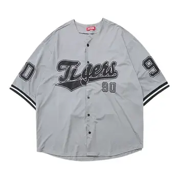 2021 Vasaros Negabaritinių marškinėliai Hip-Hop Mados Beisbolo marškinėliai korėjos stilius Laisvas Unisex ilgai trumpomis rankovėmis moterims Viršų