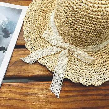 2021 Vasaros Paplūdimio Skrybėlę Moterų korėjos Stiliaus Laukinių Saulės skrybėlę Pajūrio Kelionės Šiaudų Skrybėlę nuo Saulės Susiduria Ne Cutesun Kepurės Moterims
