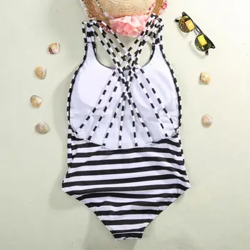 2021 Vasaros Seksualus maudymosi kostiumėlis Moterims Dryžuotas Kamšalu dalių Kostiumą Monokini maudymosi Kostiumėliai, Bikini, Ponios vientisas Maudymosi Kostiumas