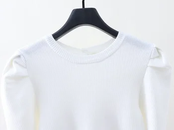 2021 Vasaros Sexy Marškinėliai Moterims Tees Mezgimo Apkarpyti Viršūnes Priekiniai Skylės Sluoksniuotos Rankovėmis Juoda Balta T Marškinėliai Atsitiktinis Klubo Harajuku Japonų