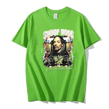 2021 Vasaros Snoop Doggy Dogg Mados T Marškinėliai vyriški moteriški trumpomis Rankovėmis, Drabužių, Negabaritinių Unisex Manga T-shirt, Derliaus Viršūnės