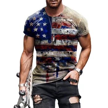 2021 vyrų marškinėlius didelio dydžio, Vasaros Mados 3D Nacionalinės vėliavos Spausdintos Atsitiktinis marškinėliai žmogaus Asmeninį trumpas rankovės