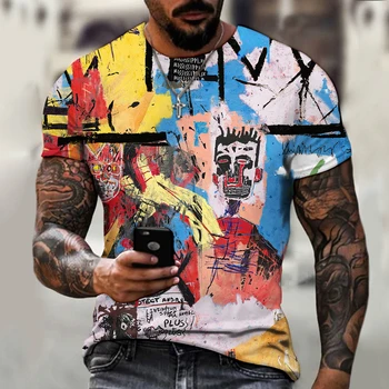 2027 megztinis marškinėliai Javier vyriški T-shirt abstraktus modelis didelės raiškos spausdinimo Vasaros trumpomis Rankovėmis Viršuje Tees Dydis XXS-6XL