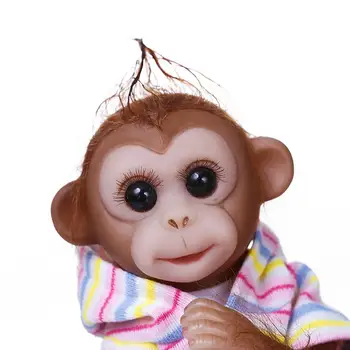 20cm Mini Monkey Baby Twin Labai Minkšta Lanksti Silikono Lėlės Reborn Collecible Meno Lėlės Išsamios Rankų Tikroviška