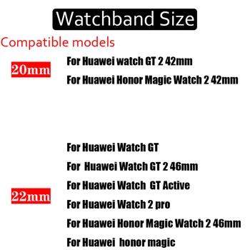 20mm 22mm Solo Linijos Juostos Huawei Žiūrėti GT 2 2 Pro 2e Dirželis Nailono Tinklelio Apyrankės Wristbelts už huawei žiūrėti GT 2 42mm 46mm