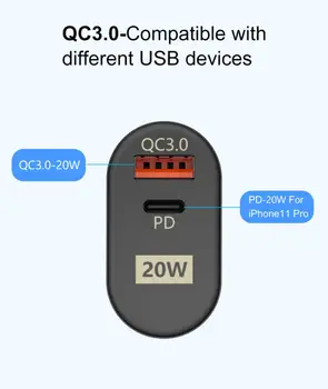 20W USB Telefono Kroviklis Mobiliuoju Telefonu Greitai Įkrauti 