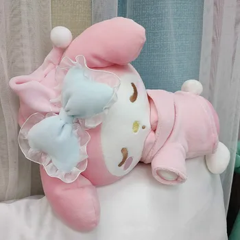 22cm Japonų animacinių filmų Sanrio miega Hello Kitty Cinnamoroll Mano Melodija Pompompurin Kuromi Kawaii minkštas pliušinis lėlės vaikų žaislas