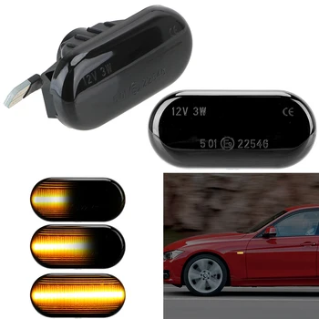 2vnt Dinamiškas Automobilis LED Posūkio Signalo Lemputė Eilės Indikatorių Pusėje Žymeklio Šviesa 