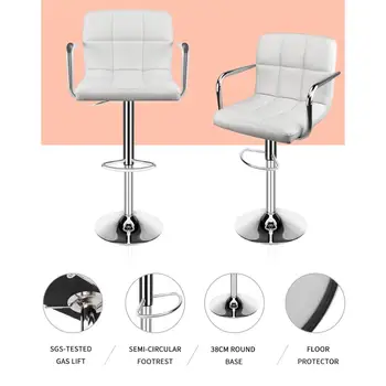 2vnt/Komplektas Modernus Odinis Baro Kėdės Aukščio Pasukama Kėdė Baro Kėdės su Atgal ir Pakoja Namų Biuro, Virtuvė, Valgomasis Kėdės