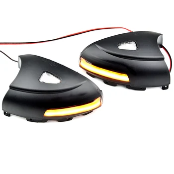2vnt LED Pusėje valdomi Išoriniai galinio vaizdo Veidrodėliai Dinamiškas Indikatorius Teka Posūkio Signalo Indikatorių Kartotuvas Šviesos VW Tiguan MK1 Sharan