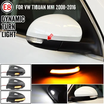 2vnt LED Pusėje valdomi Išoriniai galinio vaizdo Veidrodėliai Dinamiškas Indikatorius Teka Posūkio Signalo Indikatorių Kartotuvas Šviesos VW Tiguan MK1 Sharan