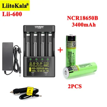 2vnt LiitoKala NCR18650B 3400mAh Įkraunamas baterijas 1pcs Lii-600 Baterijos Įkroviklio 3.7 V, Li-ion 21700 26650 1.2 V NiMH