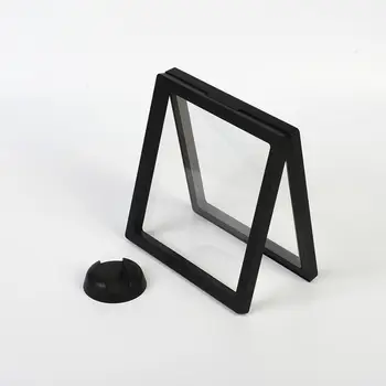 2vnt Set 90*90mm Black 3D Plūduriuojantis Monetos Ekranas Papuošalai Rėmo Laikiklis Dėžutė Atveju Stovi Prabangus stalčiuko