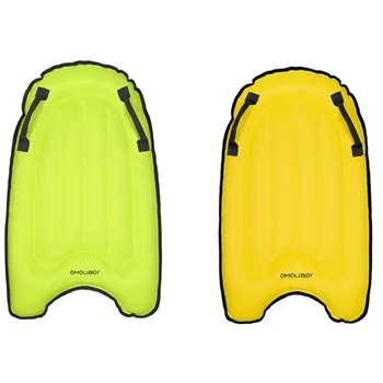2x OMOUBOI Pripučiami Floatage Bodyboard Burlenčių Suaugusiųjų ir Vaikų Geltona & Green