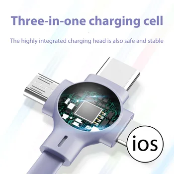 3 1. Nešiojamų Ištraukiama Įkrovimo Kabelį, Tipas C, Greito Įkroviklio Kabelis, Mikro USB Greita Įkrovimo Laidą 