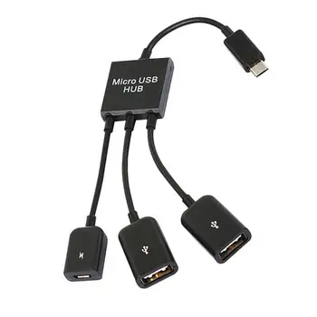 3 1Type-C USB Adapterį OTG Kabelis USB C 2.0 Male Į USB Micro Moterų Micro Dual Adapteris, USB OTG Centru 