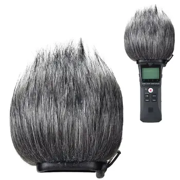 3 Stilius Furry Priekinio stiklo apsauginės ausinės Padengti Putų Filtras Mikrofonas, Vėjo Padengti Zoom H1 30x20mm Dirbtinio Kailio+Putų