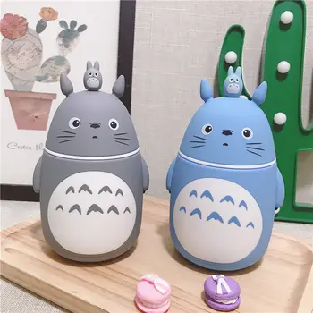 300ml Kūrybos Mielas Totoro Stiklinės Vandens Butelį, du kartus Termiškai atsparus Geriamojo Cartoon Stiliaus Stiklo Taurės nepralaidžiose Studentų Butelis