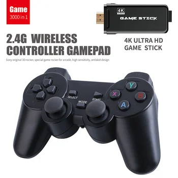 3500 žaidimai 64 Bitų belaidžio Vaizdo Žaidimų Konsolės HD TV Žaidimų konsolę su Dvigubo 2.4 G Wireless Gamepad