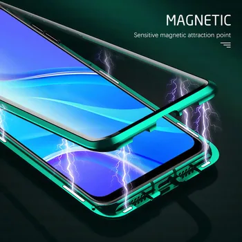 360 Apsauginio Magnetinio Adsorbcijos Metalo Telefoną Atveju Xiaomi Redmi 10 Pastaba 9s 8 7 Pro Redmi 9 9A K20 Dvipusis Stiklo danga