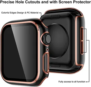 360 Krašto viso Ekrano Spalvos Bamperio Dangtelis Apple Žiūrėti 6 SE 5 4 3 2 40MM 44MM Atveju iWatch SE 6 5 42MM Protector 