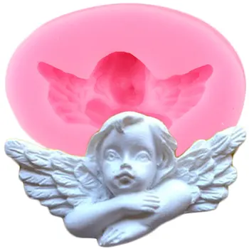 3D Angel Baby Silikono Formų Cupcake Topper Minkštas Pelėsių Kūdikio Gimtadienio Tortas Dekoravimo Priemonės, Saldainiai Molio Šokolado Gumpaste Pelėsių
