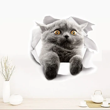 3D Cute Kačių Sienų Lipdukai Sienų Dekoras Funny Cat Sienos Lipdukai Funny Cat Lipdukas Gyvenimo Kambario, Miegamasis Apdailos Kambario Dekoro