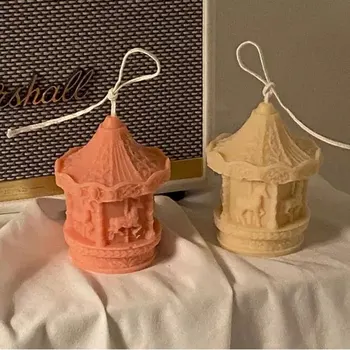 3d fantasy karuselė formos žvakė pelėsių silikono formų skirti žvakė Pearl Shell Akrilo Pelėsių Žvakė Priėmimo