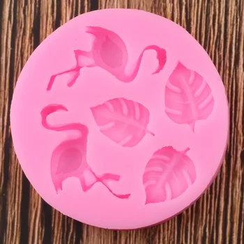 3D Flamingo Minkštas Pelėsių Kūdikio Gimtadienio Tortas Dekoravimo Vėžlys Lapų Silikono Formos Saldainiai Polimero Molis Šokolado Gumpaste Liejimo formos