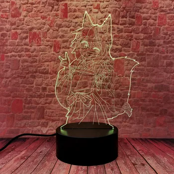 3D Iliuzija LED Stalas Spalvinga naktinė lempa Pakeisti Žibinto Manga Modelis Wagaya Anime Pav Žaislai Vaikams