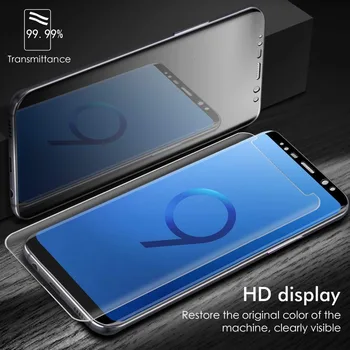 3D Lenktas Grūdintas Stiklas SAMSUNG Galaxy S7 Krašto S8 S9 10 Plius Pastaba 8 9 10 Pro Pilnas draudimas Screen Protector Note9 Note10 Pro
