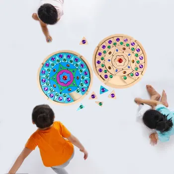 3D Medinio Durnaropė Diamond Vaivorykštė Dėlionė Spalvų Pažinimo Ankstyvojo Lavinimo Žaislai Vaikams, Suaugusiems, laisvalaikis