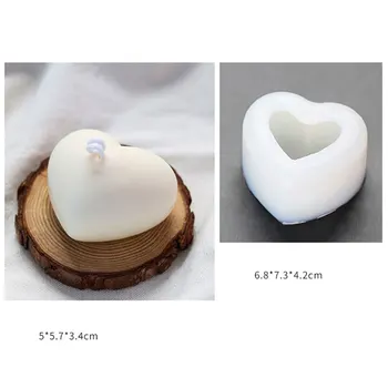 3D Meilė Širdies Silikono Pelėsių Kvapas, Gipso Žvakių Liejimo 