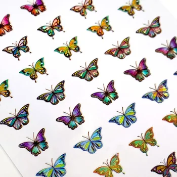 3D Nagų lipdukai Butterfly_3700 nagų Holografinis lipdukas 