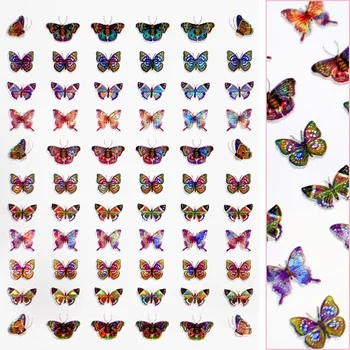 3D Nagų lipdukai Butterfly_3700 nagų Holografinis lipdukas 
