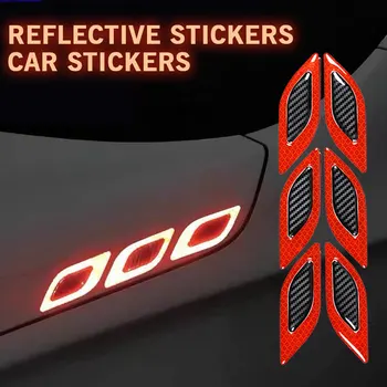 3D Optikos Automobilių Lipdukas 4 Stilius Automobilio šviesą Atspindinčios Juostelės Anglies pluošto, Sunkvežimių, Auto Motor Anti-Scratch Saugos Įspėjimo Lipdukas Automobilių