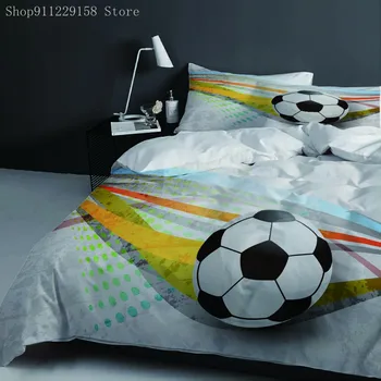 3D Patalynės Komplektas Futbolo Spausdinti Antklode Padengti Nustatyti Tikroviška Patalyne su Užvalkalas Lova Nustatyti Namų Tekstilės【Nr. Lakštai】