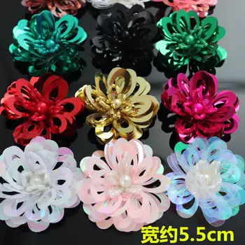3D rankų zawalcowany gėlių medžiaga lipdukai, raudona ir balta vestuvių batai gėlės 