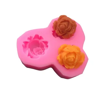 3D Rožių Gėlių Silikono Formos Polimero Molio Muilas Saldainių, Šokolado, Sausainių Kepimo Formos Keksiukų Topper Minkštas Tortas Dekoravimo Įrankiai