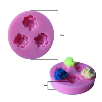 3D Rožių žiedų šokolado vestuvių tortas dekoravimo priemonės, 3D kepimo minkštas silikono formos lengvai sukurti pilamas cukrus