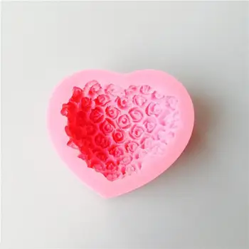 3D Silikono Rožių Žiedų Formos Cukraus Pelėsių Amatų Meilės Kepimo Pelėsiai, Pelėsiai Šokoladinis Pyragas Įrankiai Širdies Minkštas