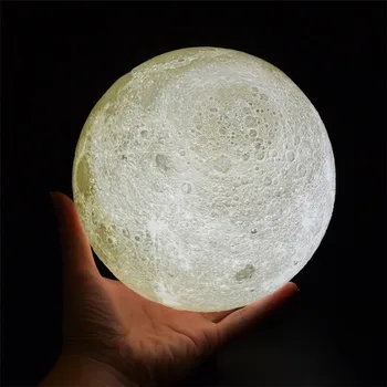 3D Spausdinimo Mėnulio Lempos Naktį Žibintai Touch Perjungti Kontrolės Keisti Patalpų Miegamojo Puošmena Permainingi LED Įkrovimo Naujiena