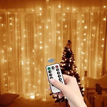 3M LED USB Power Nuotolinio Valdymo Užuolaidų Pasakų Žibintai Kalėdinė Girlianda LED Žibintai String Šviesos Šalis, Sodo Namų Vestuvių Dekoras
