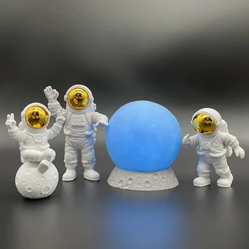 3pcs Astronautas Figūrėlės Ornamentu Dekoruotais Miniatiūros, Skulptūra Astronautas Topper Apdailos Žaislas, Skirtas Tortas Darbalaukio Dekoratyvinis