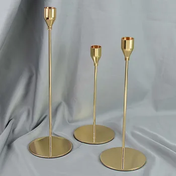 3Pcs Minimalistinio Stiliaus Metaliniai Žvakių Laikikliai Auksinių Vestuvių Dekoro Juosta Šalies Kambarį Žvakidė Stalo Šviestuvai Namų Dekoro