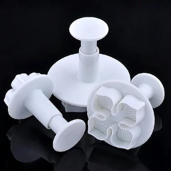 3Pcs/Set Silikono Hydrangea Minkštas Formos Tortas Dekoravimo Cukraus Amatų Stūmoklį Cutter Gėlių Žiedų Pelėsių Namuose 
