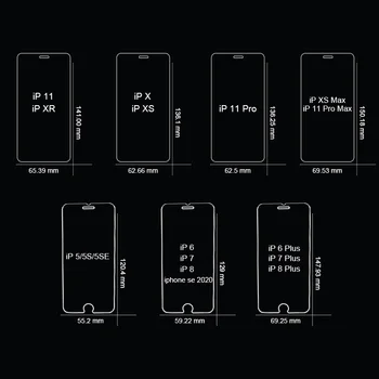 3PCS Visiškai Padengti Stiklo iPhone 12 Grūdintas Stiklas Screen Protector Dėl 
